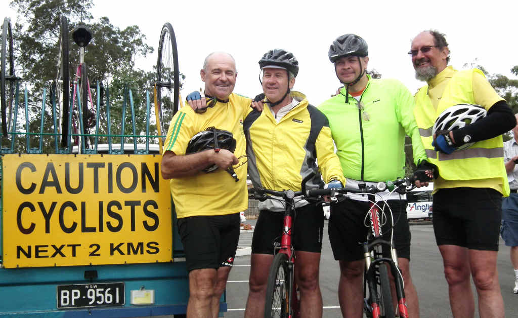 David Mansfield, Ross Anderson, Tom Henderson-Brooks and Ron Balderston are on their way to Gympie today from Kilkivan to raise money to help beat poverty. David Mansfield, Ross Anderson, Tom Henderson-Brooks and Ron Balderston are on their way to Gympie today from Kilkivan to raise money to help beat poverty.